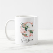 Mug à initiale aquarelle florale - G (Gauche)