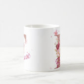 Mug à initiale florale personnalisée – Lettre F (Centre)