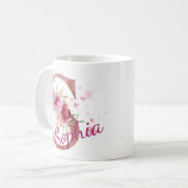 Mug à initiale florale personnalisée – Lettre S (Devant gauche)