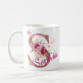 Mug à initiale florale personnalisée – Lettre S (Gauche)