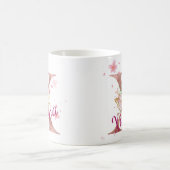 Mug à initiale florale personnalisée – Lettre X (Centre)