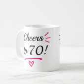 Mug À la 70e anniversaire drôle rose (Devant gauche)