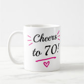 Mug À la 70e anniversaire drôle rose (Gauche)