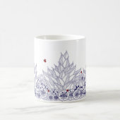 Mug à la frontière florale bleue (Centre)