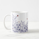 Mug à la frontière florale bleue (Gauche)