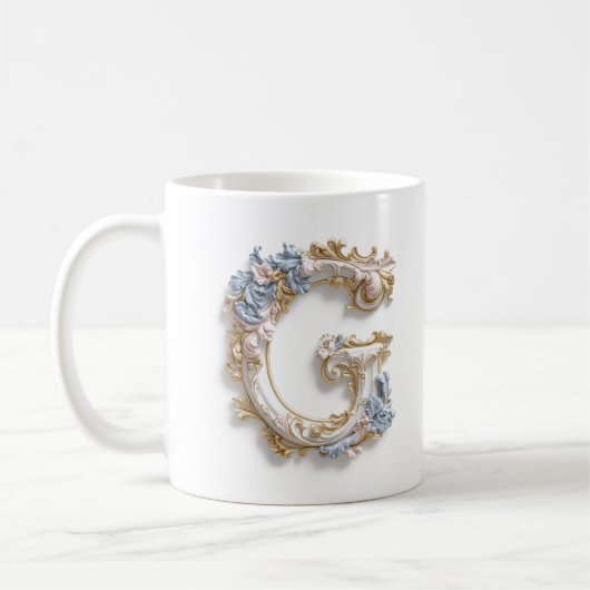 Mug à la lettre baroque 'D' pour une princesse du (Gauche)