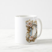 Mug à la lettre baroque 'D' pour une princesse du (Devant droit)