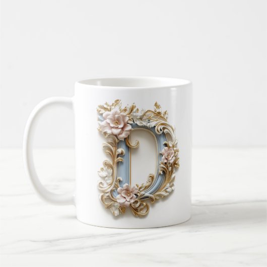Mug à la lettre baroque 'D' pour une princesse du (Gauche)