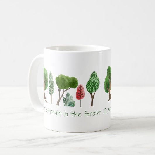 Mug À la maison dans la forêt Citation inspirante (Devant gauche)