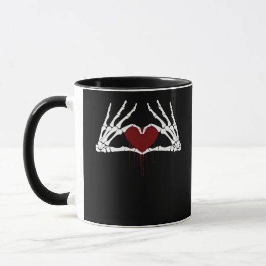 Mug À la mort - Squelette Mains de coeur (Gauche)