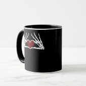 Mug À la mort - Squelette Mains de coeur (Devant gauche)