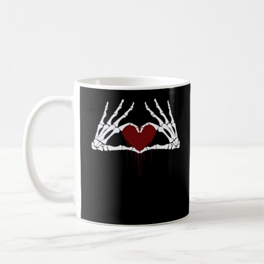 Mug À la mort - Squelette Mains de coeur (Gauche)