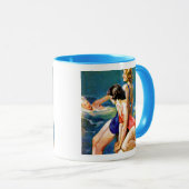 Mug À la piscine (Devant droit)