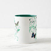 Mug à la vigne et de beaux papillons verts (Centre)
