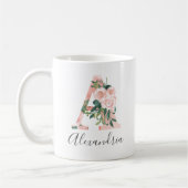 Mug à l'aquarelle florale initiale - A (Gauche)