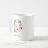 Mug à l'aquarelle florale initiale - D (Devant gauche)