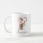 Mug à l'aquarelle florale initiale - F (Gauche)
