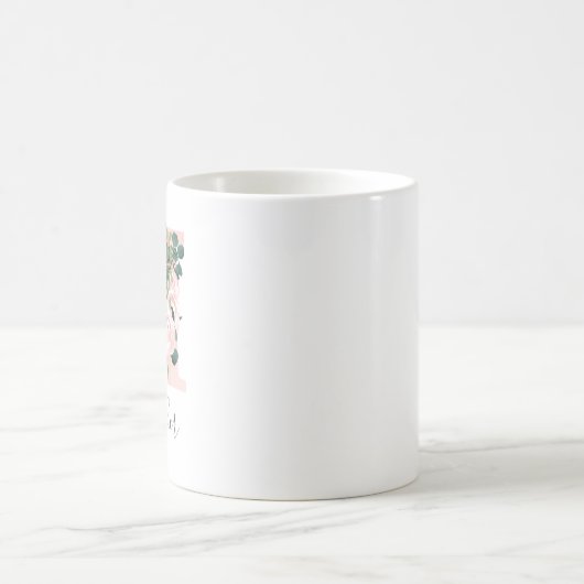 Mug à l'aquarelle florale initiale - H (Centre)
