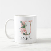 Mug à l'aquarelle florale initiale - U (Gauche)
