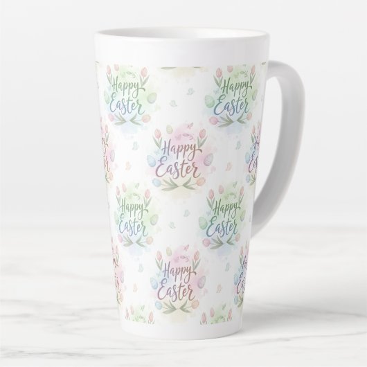 Mug à l'aquarelle Joyeuses Pâques écriture manuscr (Angle droit)