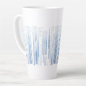Mug à latte abstrait bleu - Tasse à café haute mod (Angle gauche)