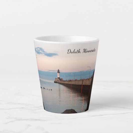 Mug à latte Duluth North Pier Light (Devant)