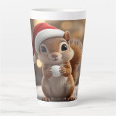 Mug à latte écureuil de Noël mignon (Devant)