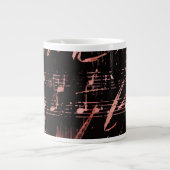 Mug à Latte en Céramique Géant avec Notes de Musiq (Devant)