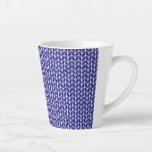 Mug à latté en tricot bleu et blanc (Droite)