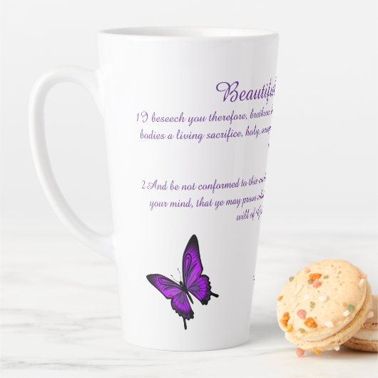 Mug à Latte Papillons Magnifiques (En situation)