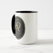 Mug à l'emblème ovale doré du zodiaque de Leo | As (Devant gauche)