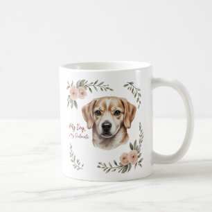 Mug à l'épaule - Floral à l'animal de compagnie