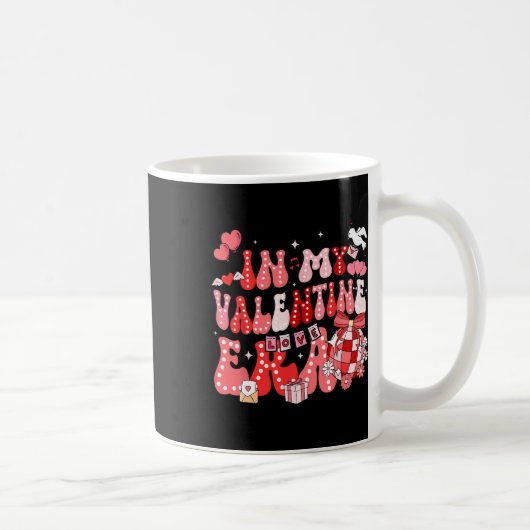 Mug À l'ère de ma Saint-Valentin Groovy Rétro Disco Cœ (Droite)