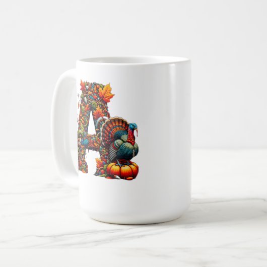Mug A letter A in Thanksgiving style (Devant gauche)