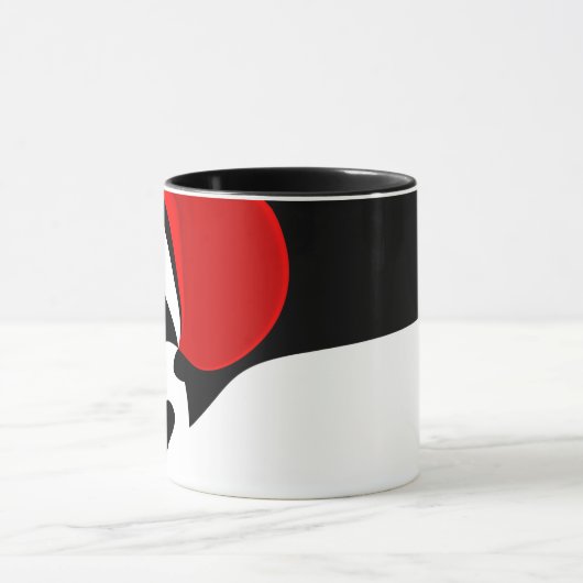 Mug À M. Redd : Noir, blanc et rouge Abstraits (Centre)