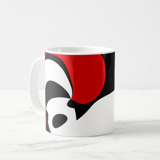 Mug À M. Redd : Noir, blanc et rouge Abstraits (Devant gauche)