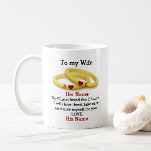 Mug À ma femme pour son couple mariage anneau monogram