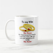 Mug À ma femme pour son couple mariage anneau monogram (Gauche)
