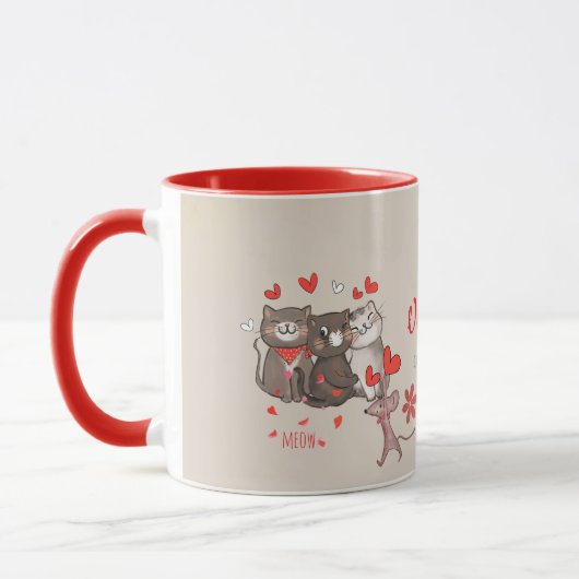 Mug À ma Valentine Meow Feline préférée (Gauche)