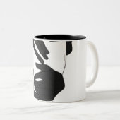 Mug à mains en noir et blanc abstrait (Devant droit)