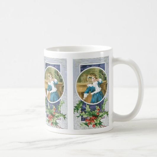 Mug "A Merry Christmas" Fille en bleu (Droite)