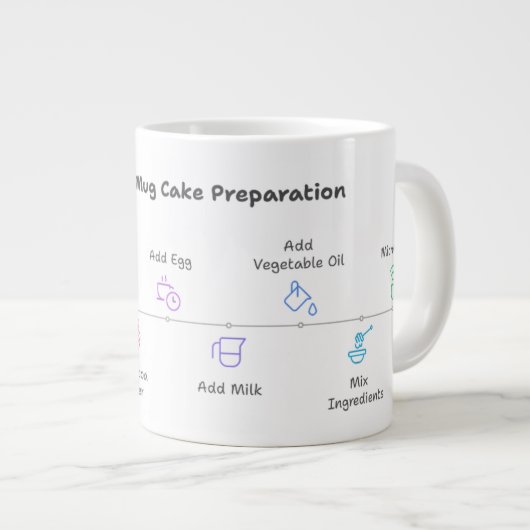 Mug à micro-ondes avec recette de gâteau au chocol (Devant droit)