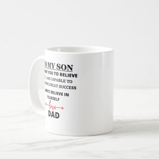 Mug À mon fils, citez le succès (Devant gauche)