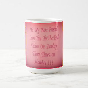 Mug À mon meilleur ami dessin rouge cerise pâle