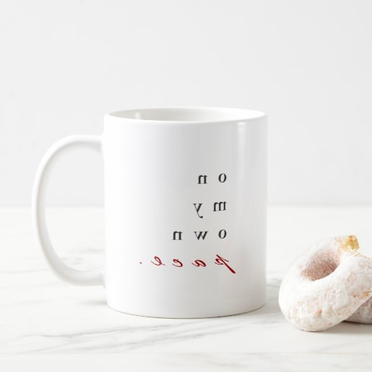 Mug à mon propre rythme ! typographie inversée de moti (Avec donut)