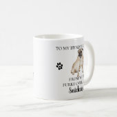 Mug À mon serviteur Humain Funny Chien Carlin cadeau (Devant droit)
