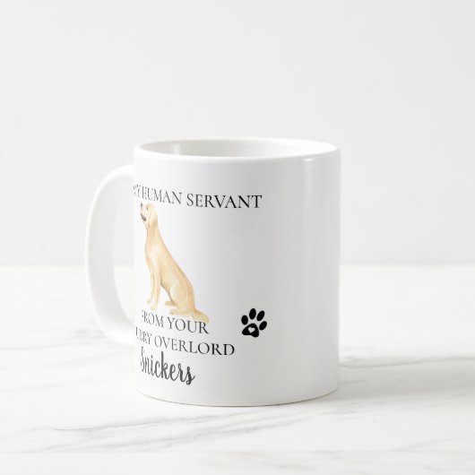 Mug À mon serviteur Humain Funny Chien Golden Retrieve (Devant gauche)