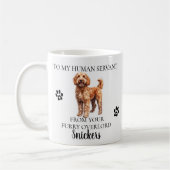 Mug À mon serviteur humain Funny Dog Goldendoodle chie (Gauche)