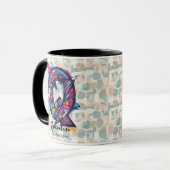 Mug à monogramme abstrait vif - Q pour Quentin (Devant gauche)