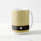 Mug à monogramme avec bande noire et plâtre jaune  (Devant droit)